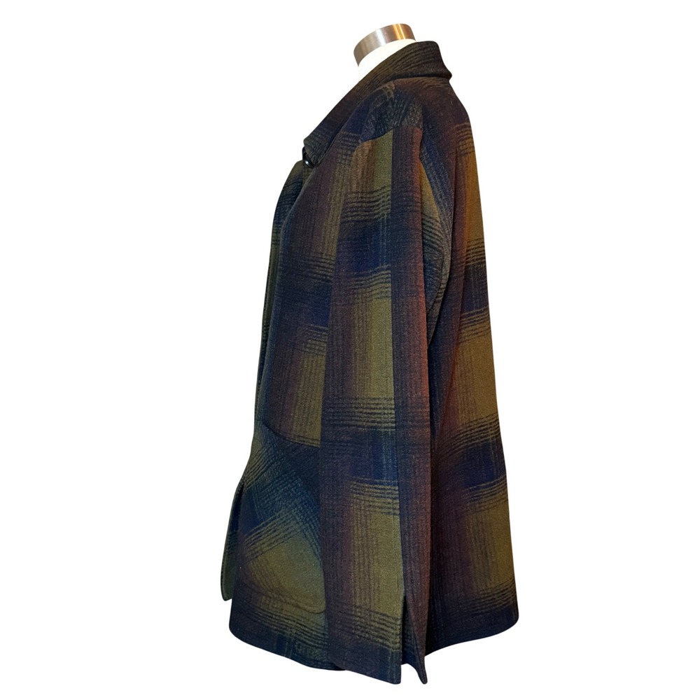 Pendleton Plaid Wool Blend Button Front Jacket Ov… - image 2
